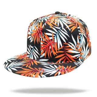 #10-747-0 - Gorra visera plana palmas fondo negro - Vista 1