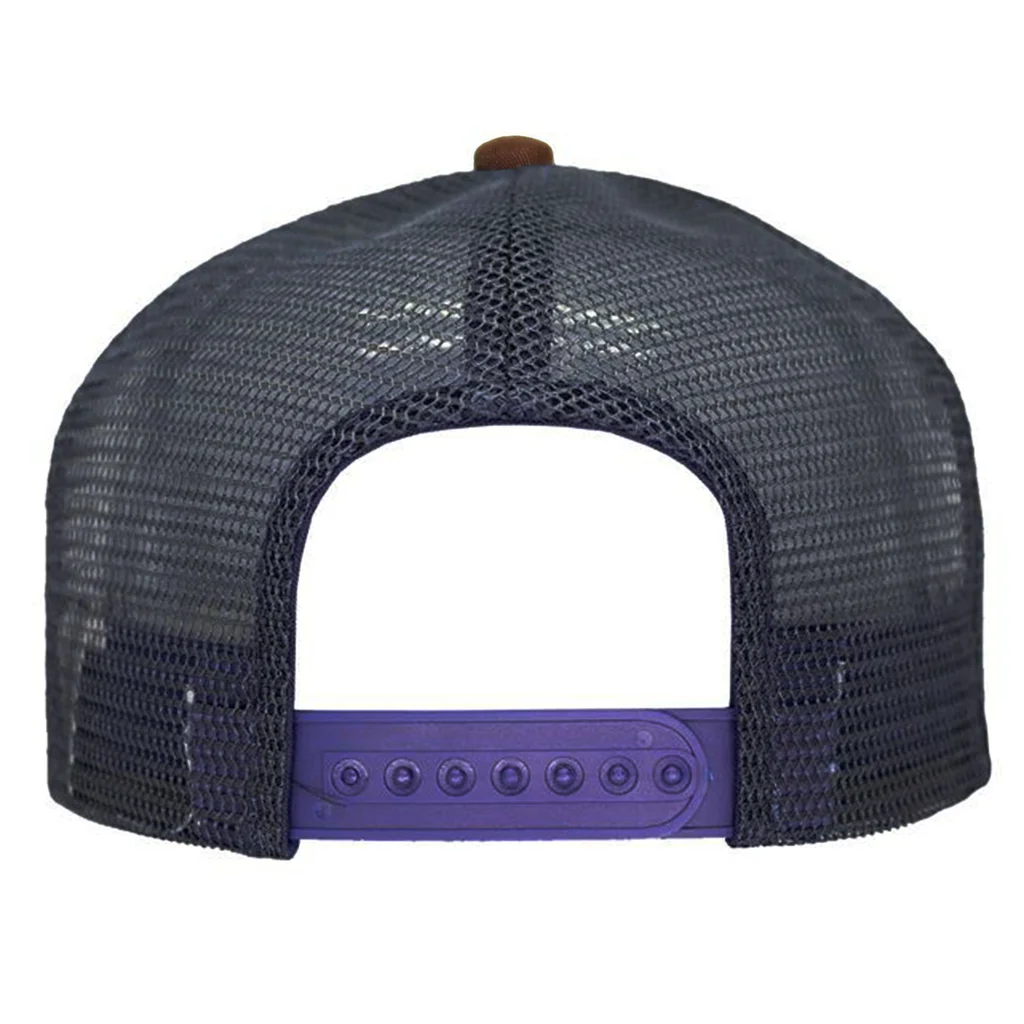 #108590CRNYMR - Trucker canva combinado en crudo marino y marron