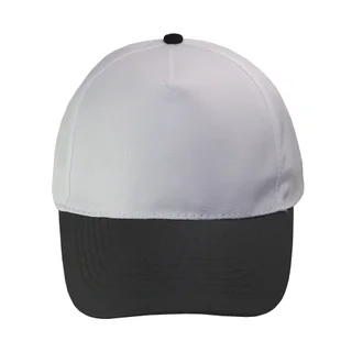 #1158WHBK - Gorra 5 gajos visera curva copa blanca visera negra - Vista 2