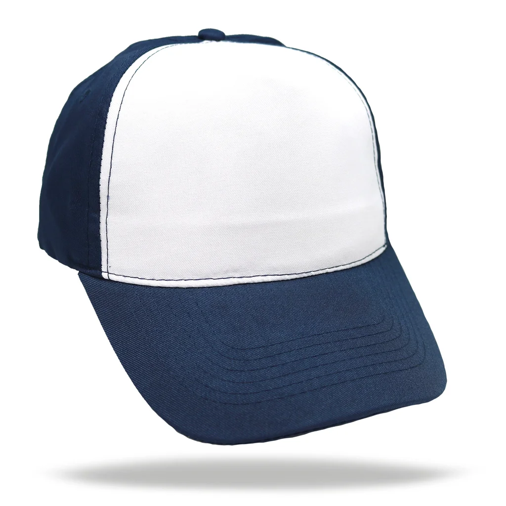 #1058NYWH - GORRA 5 GAJOS VISERA CURVA CON FRENTE BLANCO