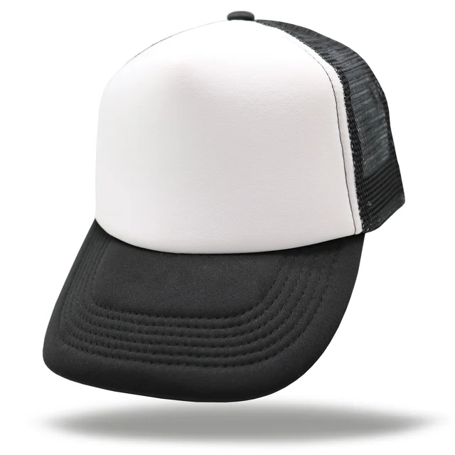 #105141WHBK - Gorra trucker visera curva frente blanco de adulto