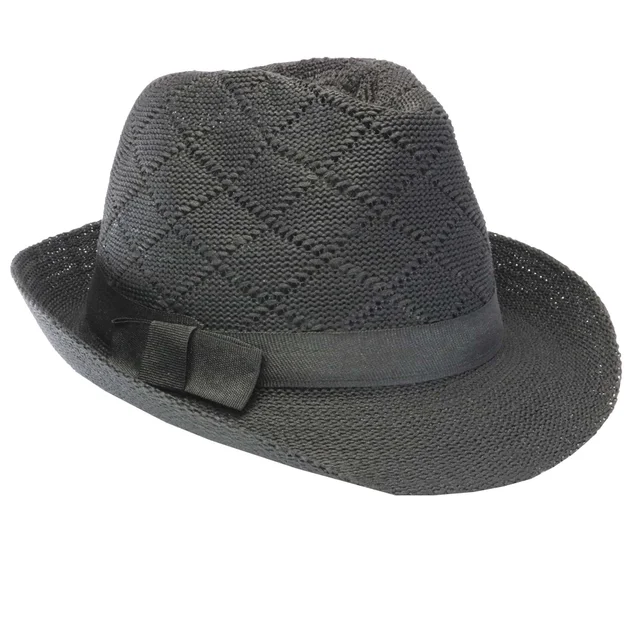 Sombre Gardelito infantil en hilo con cinta bross negra en la copa