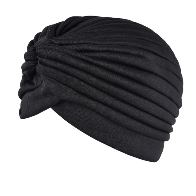 #211062BK - Turbante liso de dama color negro