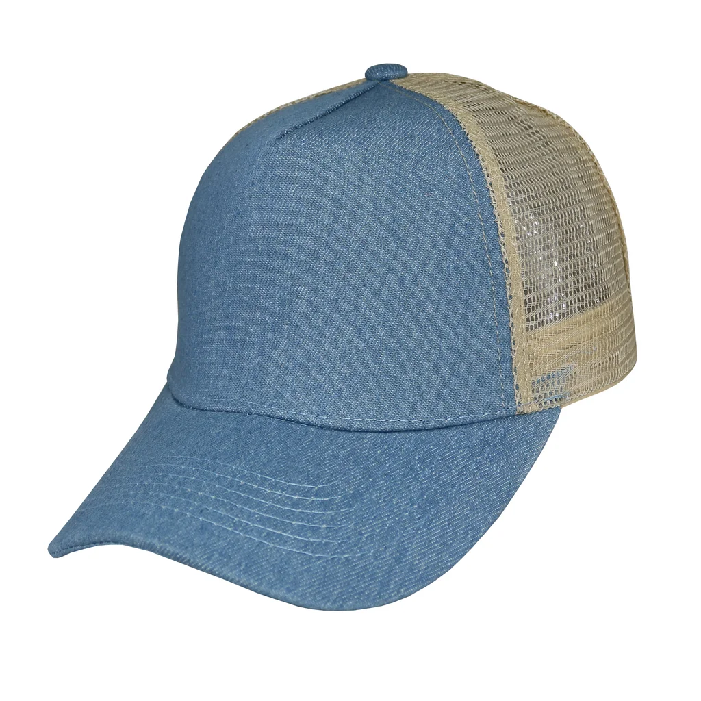 #108490CL - Gorra trucker de adulto en jean azul claro