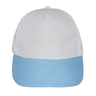 #1158whcl - Gorra 5 gajos visera curva copa blanca visera celeste - Vista 2