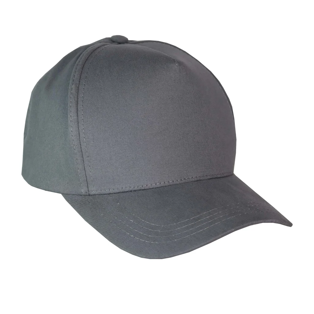 #107110GRGR - Gorra 5 paneles de gabardina con visera curva