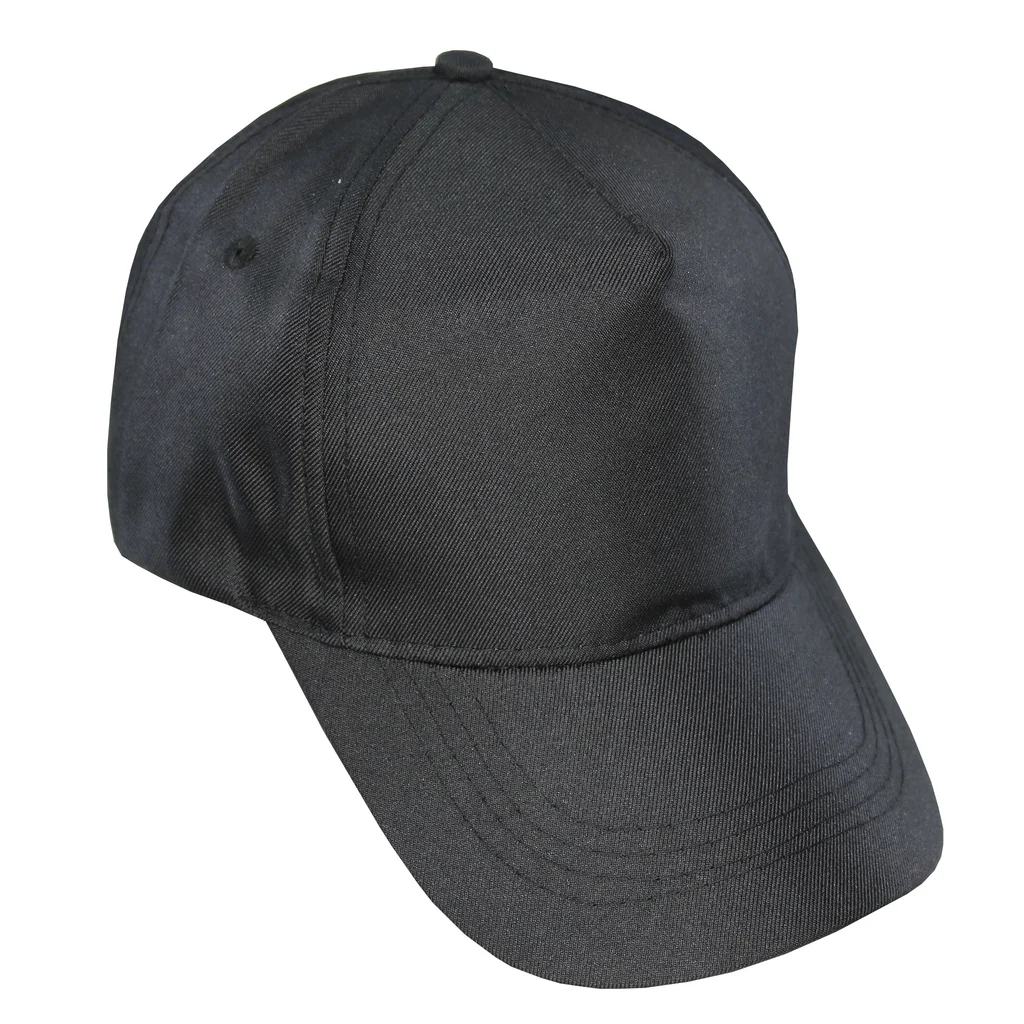 #1254BK - Gorra infantil visera curva 5 gajos negra