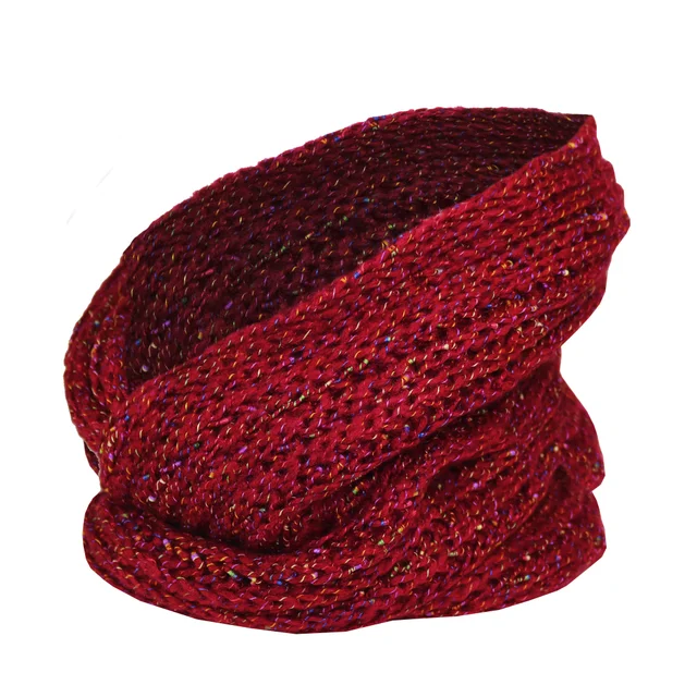 Cuello tejido tubular bordo.