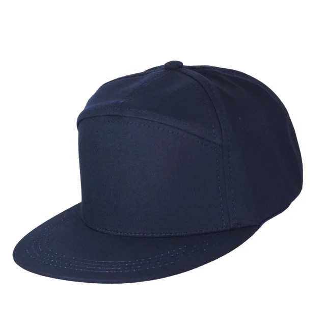 Gorra visera plana 7 paneles azul marino.