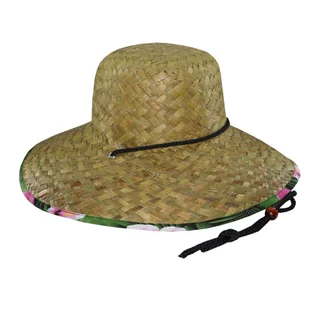 Capelina de paja bajo ala estampado floreado con cordón - Vista 2