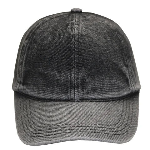 #108720BK - Gorra jean de adulto visera curva ajuste de hebilla
