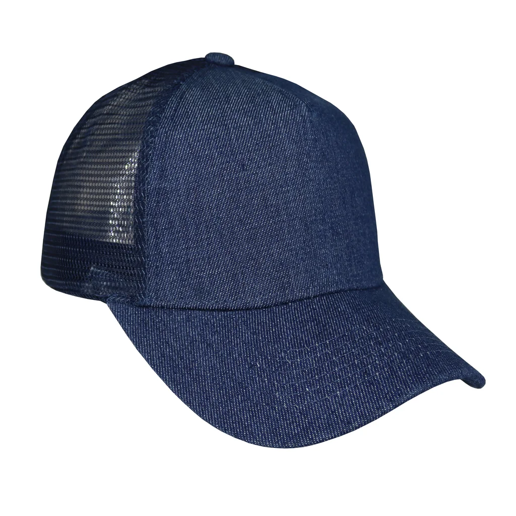 #108490NY - Gorra trucker de adulto en jean azul