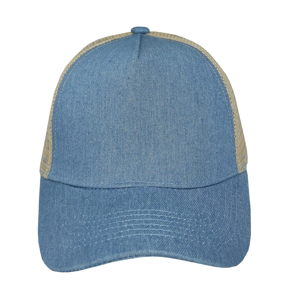 #108490CL - Gorra trucker de adulto en jean azul claro