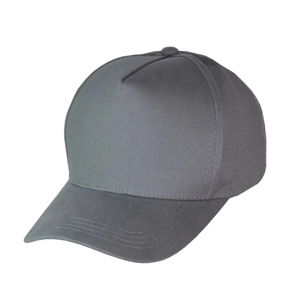#107110GRGR - Gorra 5 paneles de gabardina con visera curva