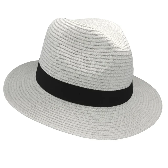 Sombrero indiana de poliéster trenzado con cinta gross.