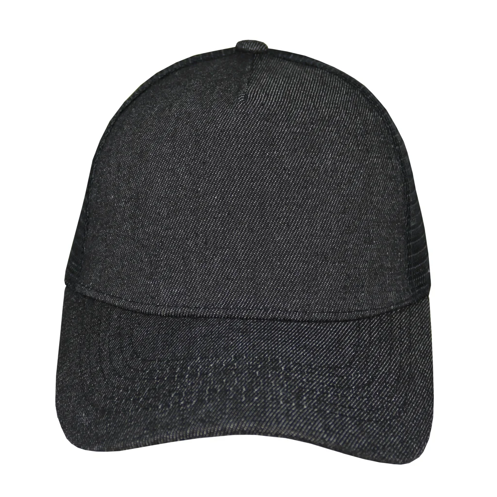 #108490BK - Gorra trucker de adulto en jean negro