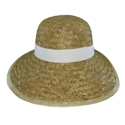 Pamela de paja con cinta blanca