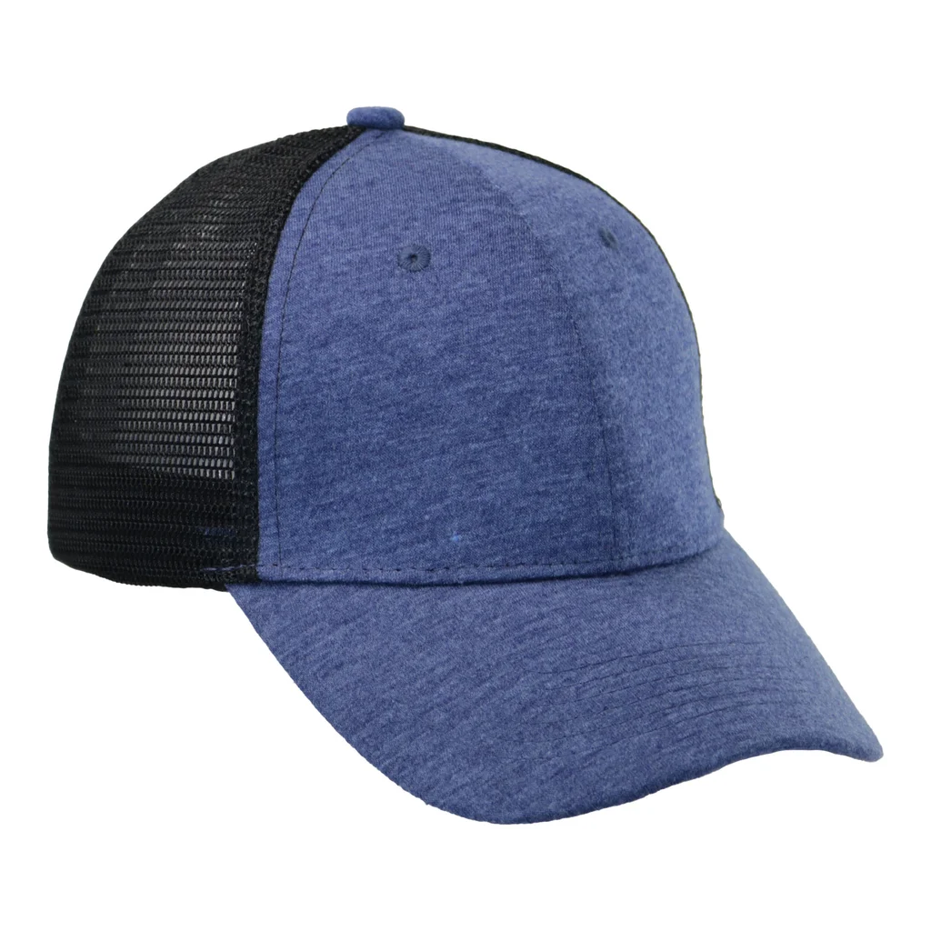 #107731NYBK - Gorra trucker visera curva 6 paneles azul.