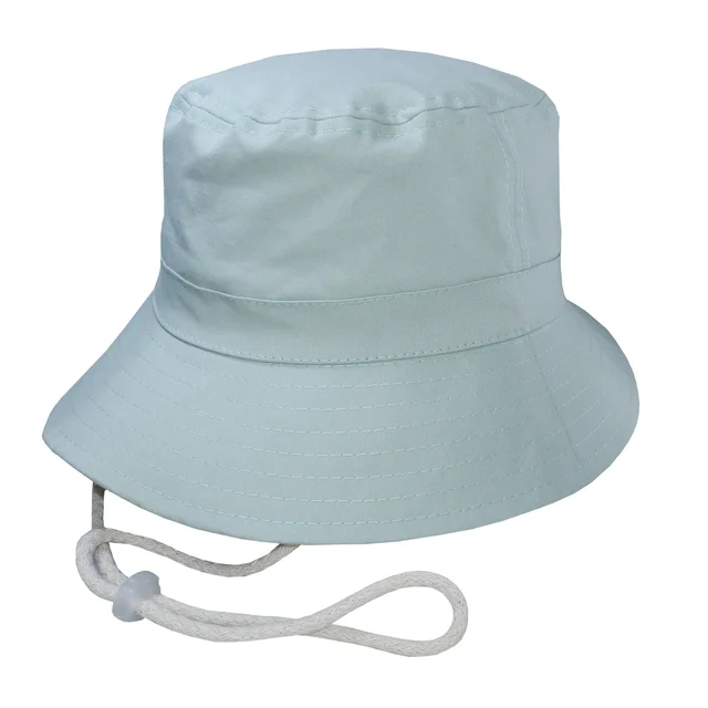 #401519VEIAMP - Bucket hat con cordón en gabardina agua marina.
