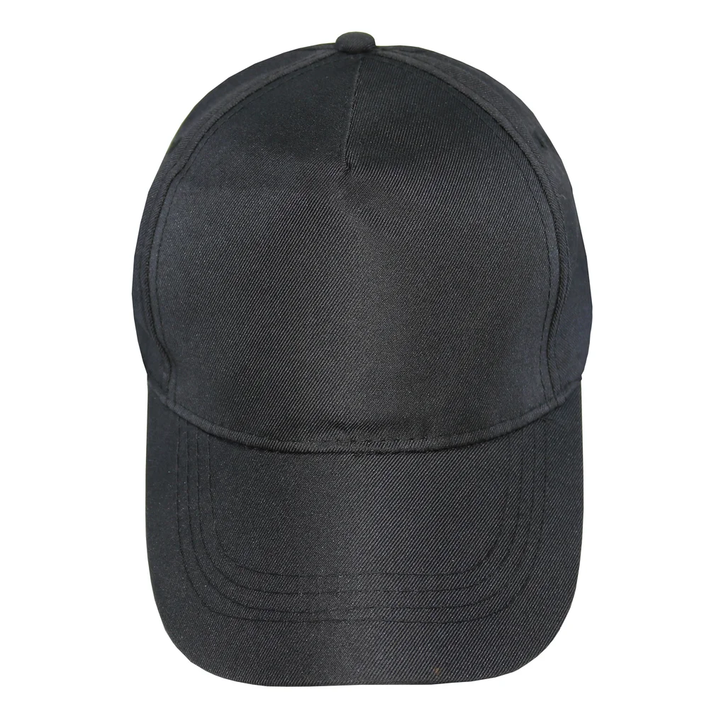 #1254BK - Gorra infantil visera curva 5 gajos negra