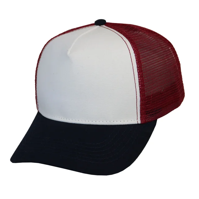 #108590CRBRNY - Trucker canva combinado en crudo bordo y marino