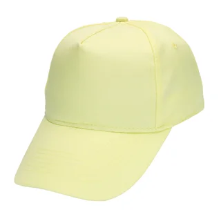 #1258PA - Gorra 5 gajos visera curva amarillo pastel - Vista 1