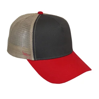 #108590DGKKRD - Trucker canva combinado en gris, caqui y rojo - Vista 3