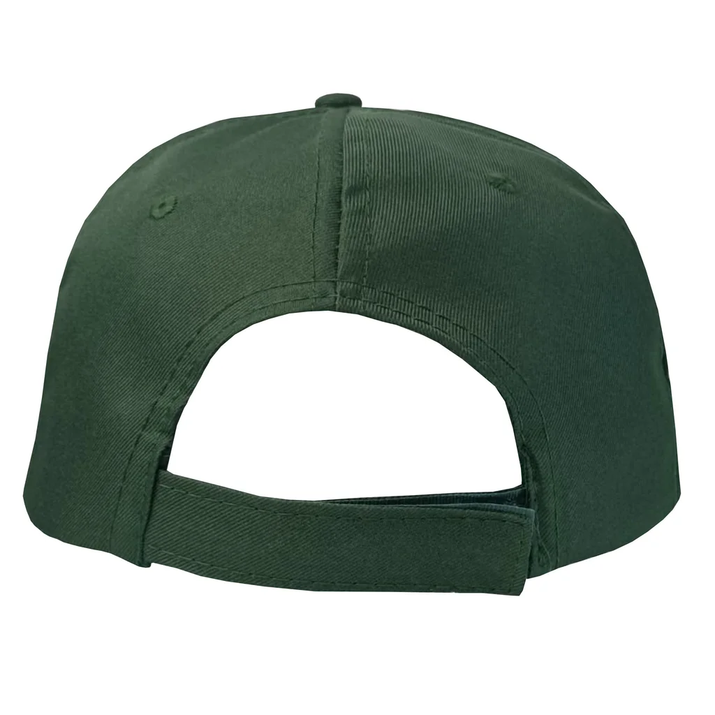 #1058BTWH - Gorra 5 gajos visera curva verde botella con frente blanco