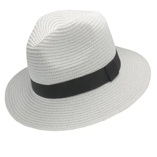 Sombrero indiana de poliéster trenzado con cinta gross. - Vista 1