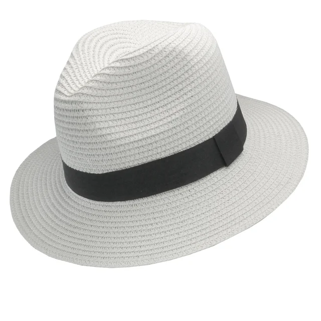 Sombrero indiana de poliéster trenzado con cinta gross.