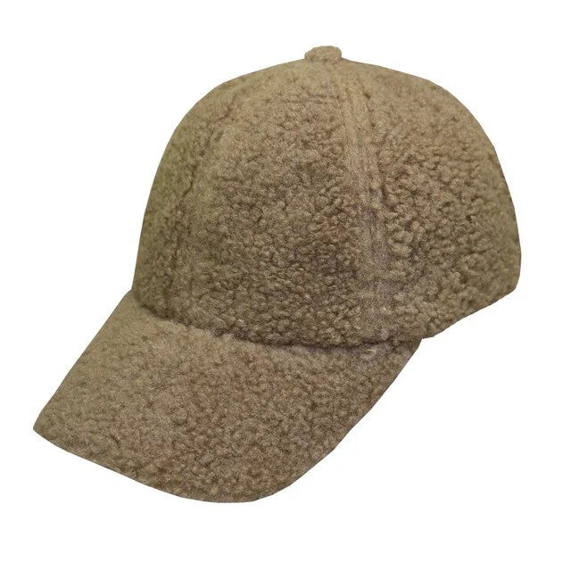 #108620BG - Gorra 6 gajos de corderito beige