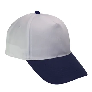 #1158WHNY - Gorra 5 gajos visera curva copa blanca visera azul marino - Vista 3
