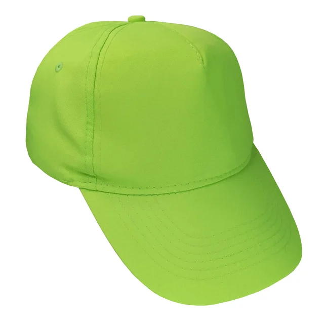 #1258VF - Gorra 5 gajos visera curva verde fluo