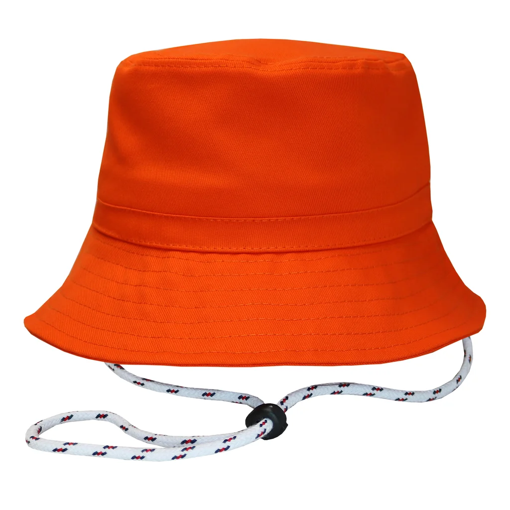 #401513VEIANA - Bucket hat con cordón en gabardina naranja