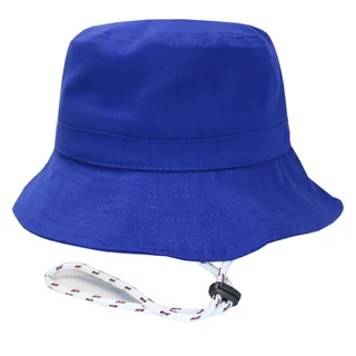 #401515VEIAAF - Bucket hat con cordón en gabardina azul francia. - Vista 1