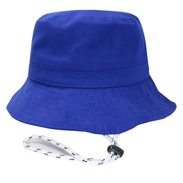 #401515VEIAAF - Bucket hat con cordón en gabardina azul francia.