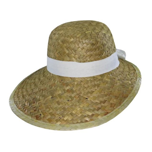 Pamela de paja con cinta blanca