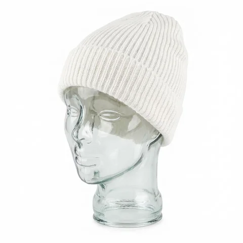 #53600wh - Gorro canelón simple con puño ancho
