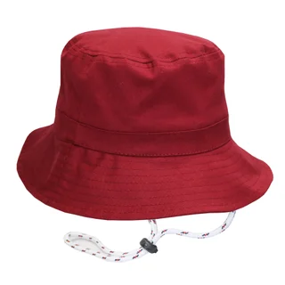 #401509VEIABO - Bucket hat con cordón en gabardina bordo. - Vista 3