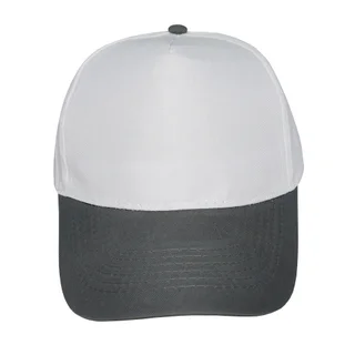 #1158WHDGR - Gorra 5 gajos visera curva copa blanca visera gris - Vista 1