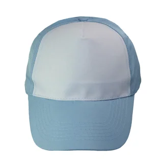 #1058clwh - Gorra 5 gajos visera curva celeste con frente blanco - Vista 2