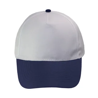 #1158WHNY - Gorra 5 gajos visera curva copa blanca visera azul marino - Vista 2