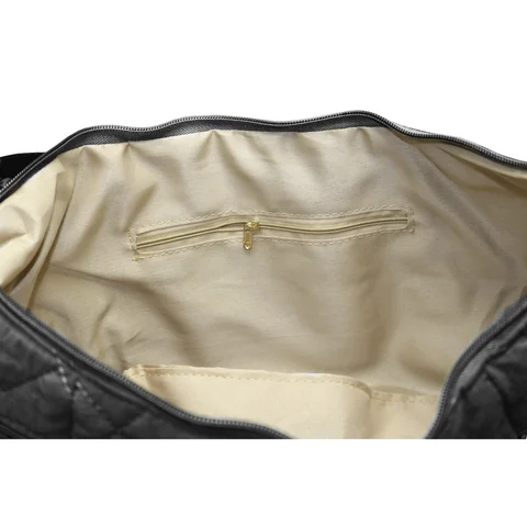 #271062BK - Tote bag puffer con cierres negro