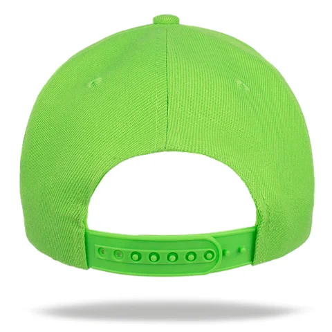 Gorra visera plana de acrílico para adulto verde lima