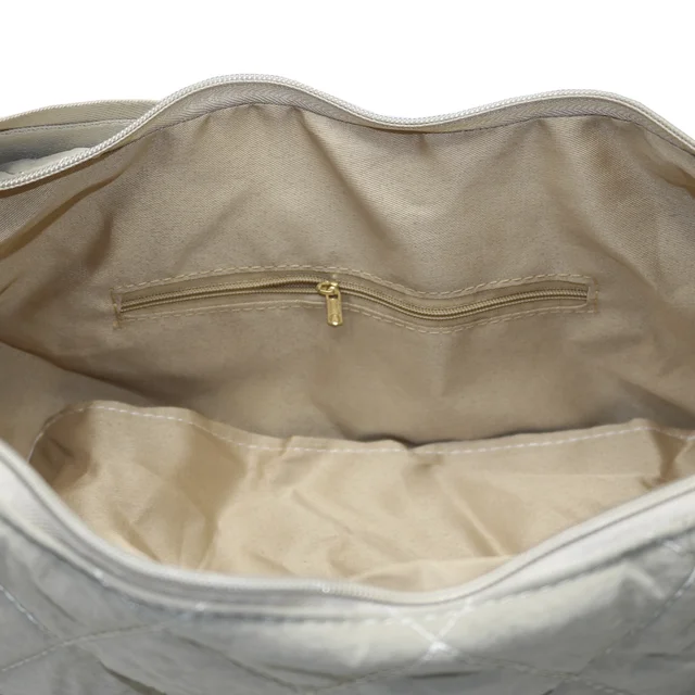 #271062BG - Tote bag puffer con cierres beige