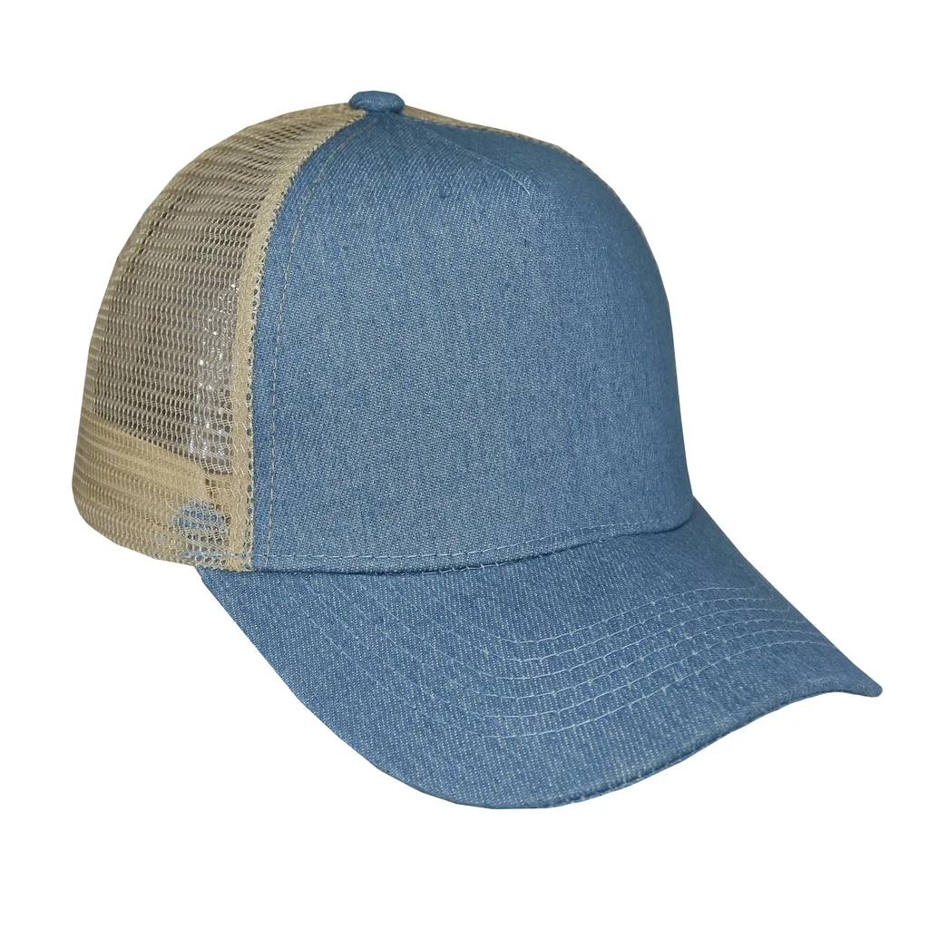 #108490CL - Gorra trucker de adulto en jean azul claro