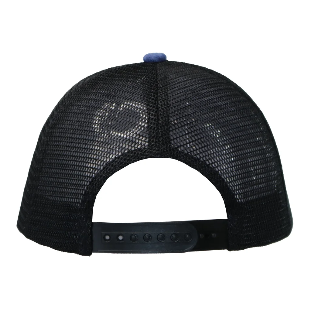#107731NYBK - Gorra trucker visera curva 6 paneles azul.