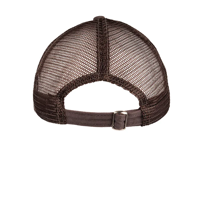 #107380CRMR - Gorra trucker de adulto pigmentada en tela polo