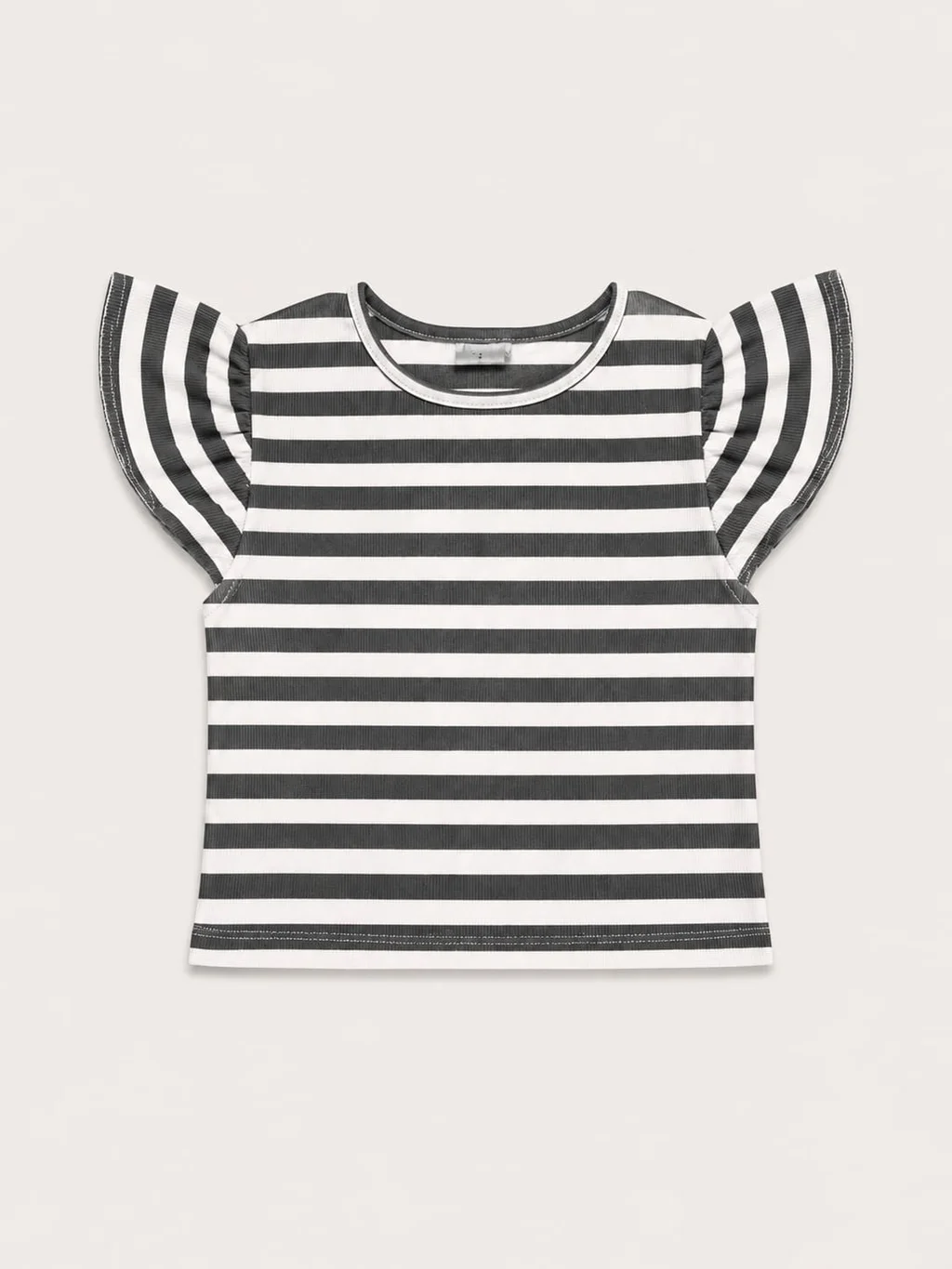 Remera Manga Corta Rayada Volados Kids
