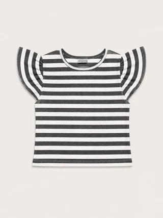 Remera Manga Corta Rayada Volados Kids - Vista 3